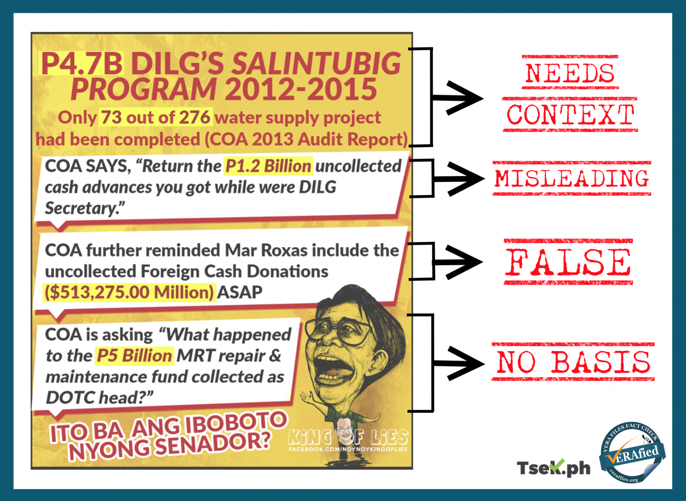 Misleading and baseless claims vs. Mar Roxas