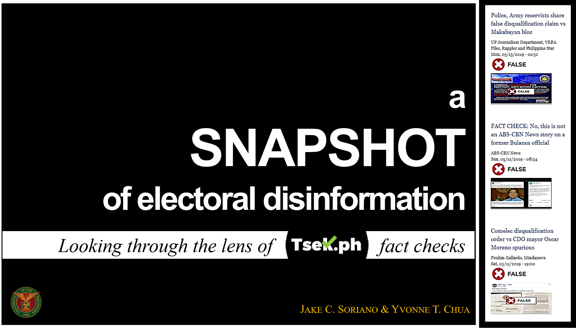 Snapshot of May 2019 electoral disinformation